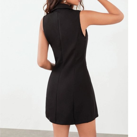 Shawl Collar Double Breasted Vest Blazer - Picture 2 of 8